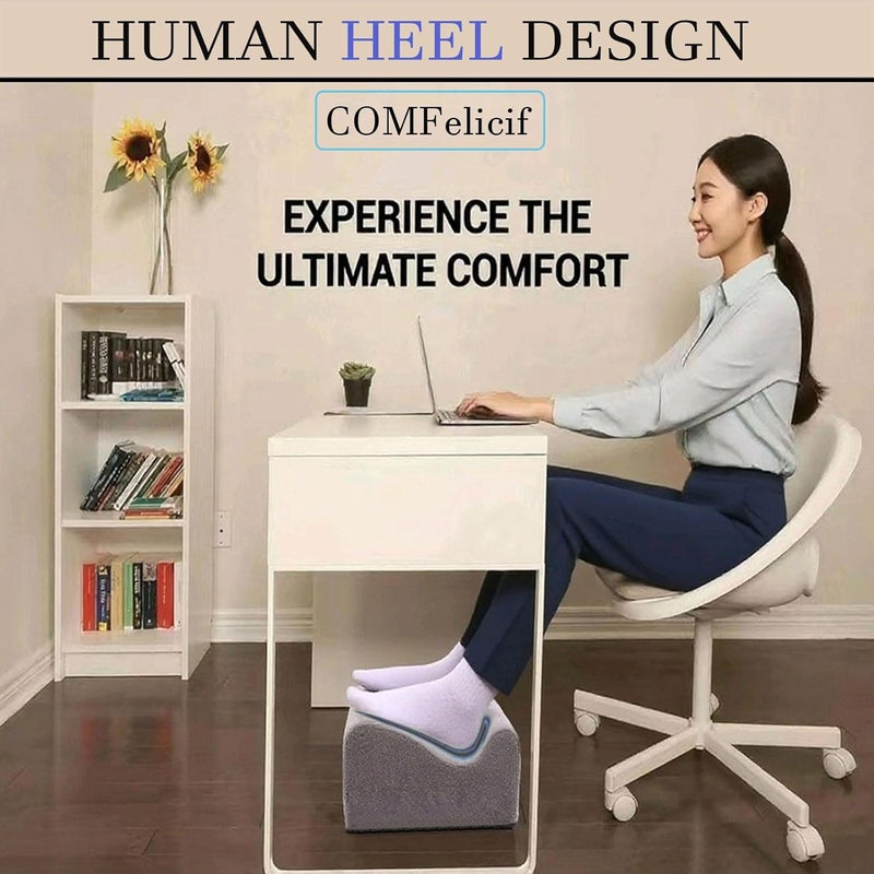 COMFelicify Foot Rest for Under Desk at Work, Ergonomic Under Desk Footrest with Washable Cover, Memory Foam Foot Stool for Office Chair & Gaming Chair, Back & Hip Pain Relief, Dark Gray - Image 2